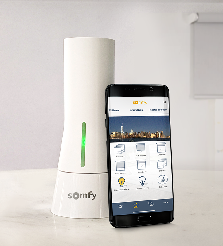 A Somfy TaHoma alkalmazás képernyői